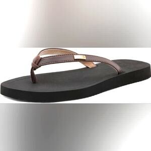 Dream Pairs New Brown Light Weight Sandals‎ Flip Flops Non Slip Beach Size 7